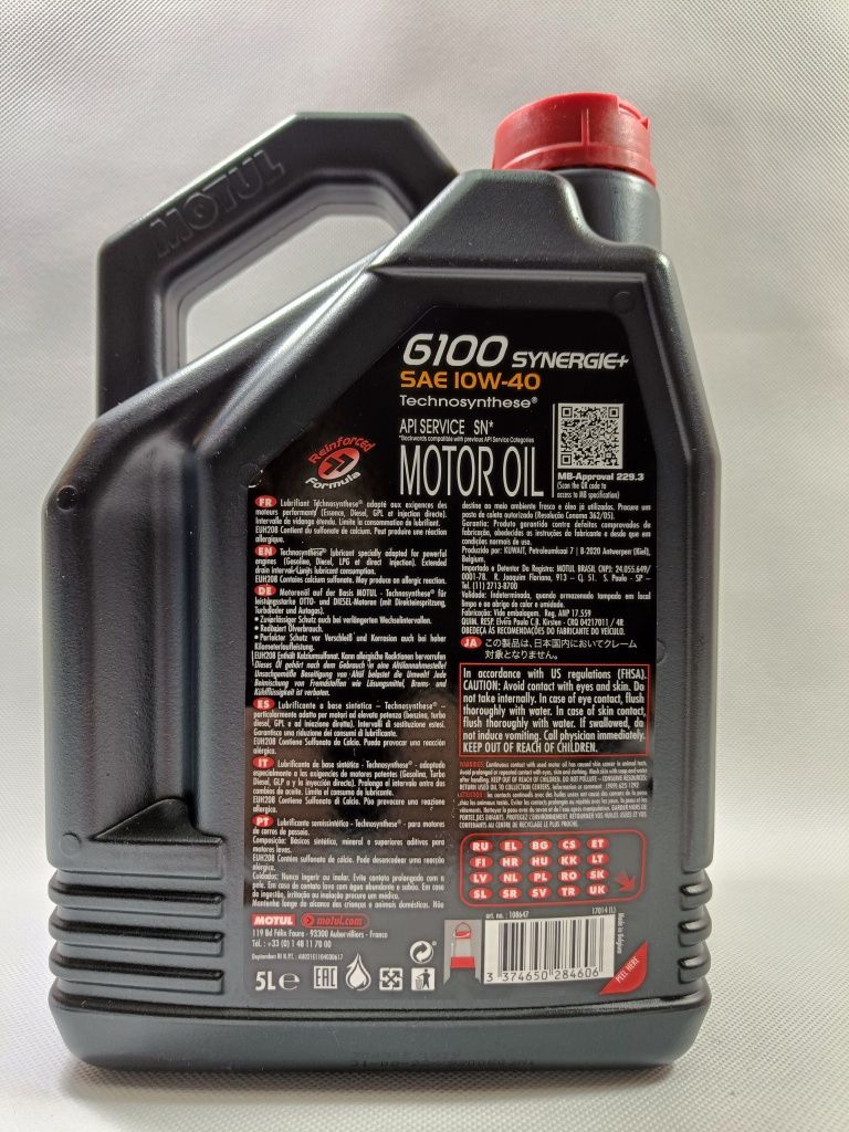 Olej MOTUL 6100 Synergie+ 10W40 5L - LUBLIN