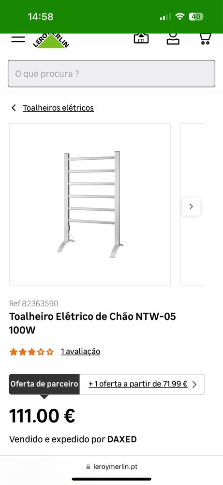 Toalheiro eletrico de chao