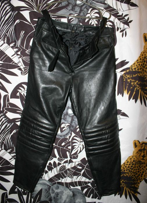 Мотоштаны кожаные с защитными вкладками