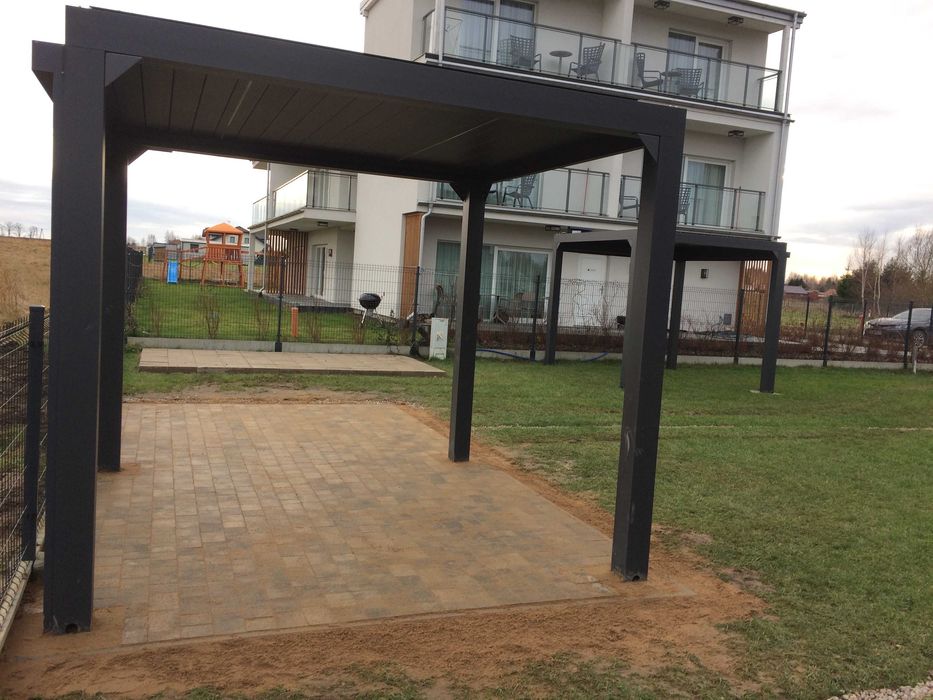 PERGOLA Ogrodowa "Solidy" 3x3 Aluminiowa, Elektryczna, Led