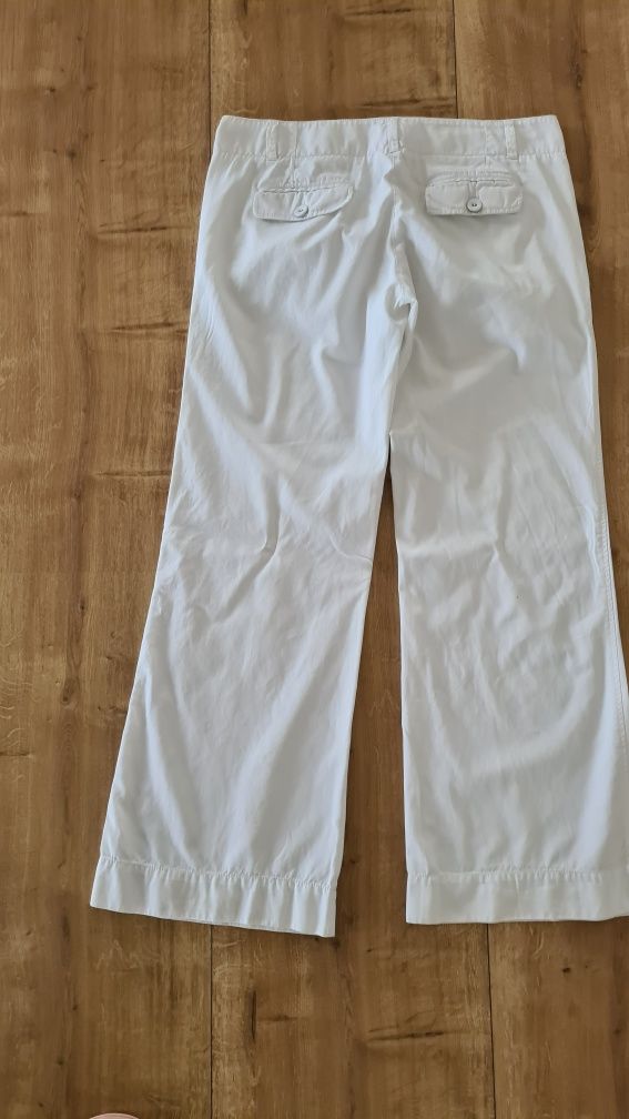 Białe spodnie Monsoon 100% Bawełna. Rozmiar 14 42 XL. Wysoki stan