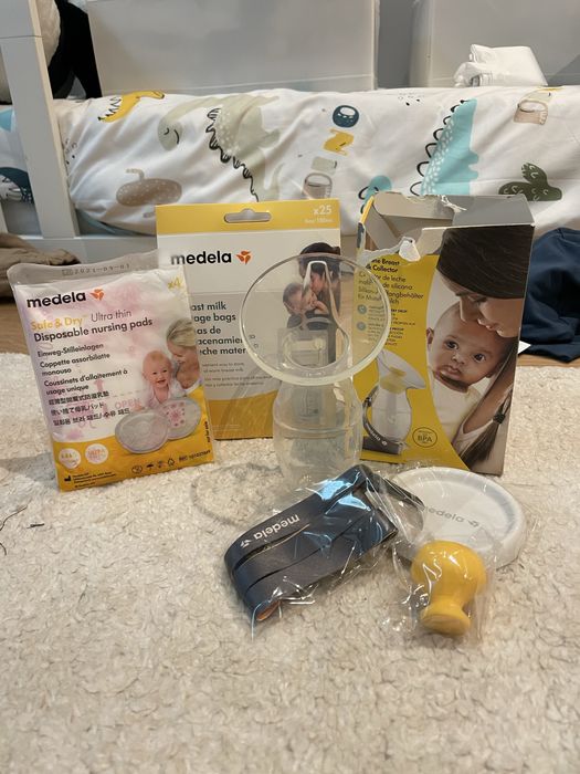 Copo coletor, sacos armazenamento leite e discos amamentação
