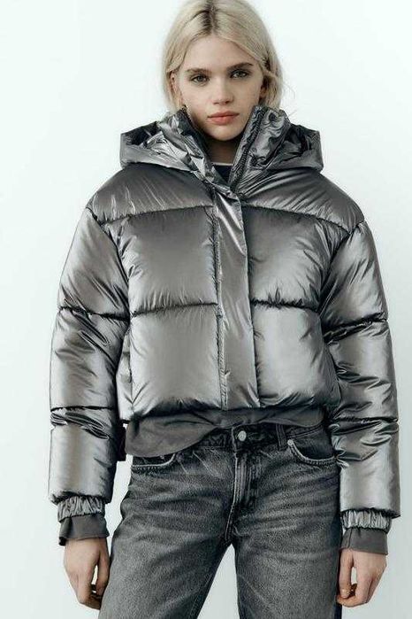 Срібний пуховик Zara