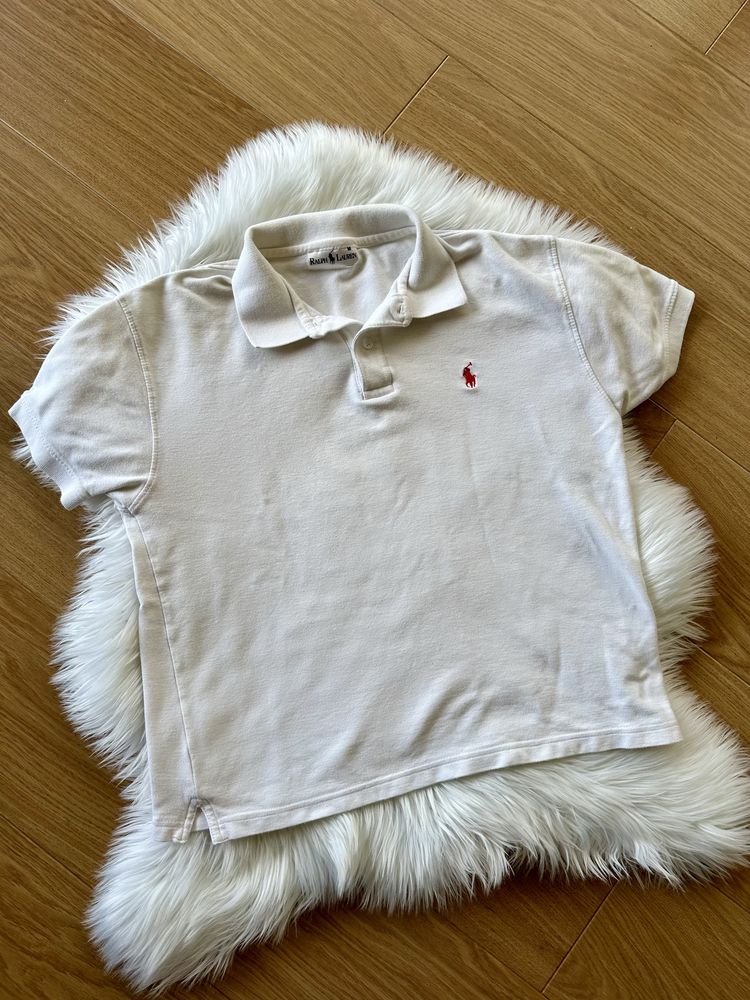 Polo koszulka biała Ralph Lauren męska M
