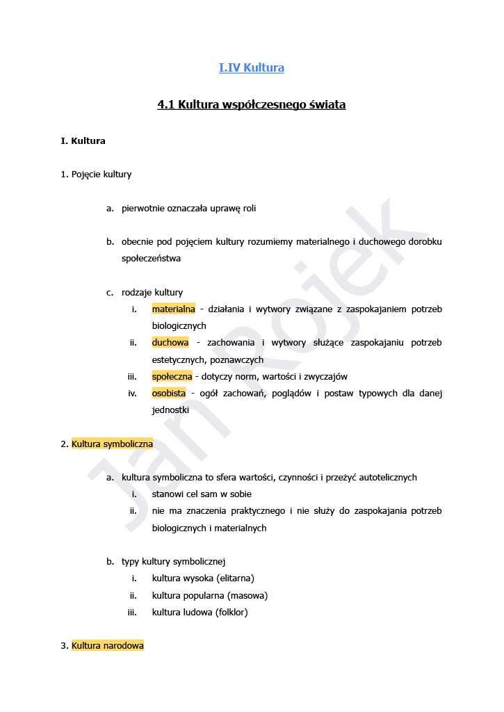 Notatki maturalne - Wiedza o społeczeństwie WOS - 1 klasa liceum