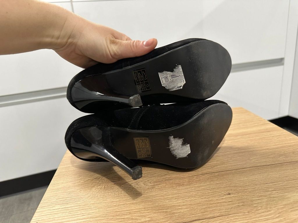 Buty na obcasie sandały pantofle szpilki r. 39 24,5 cm