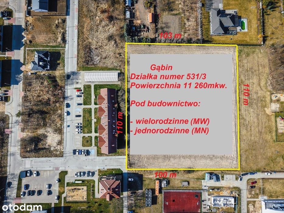 Działka inwestycyjna- Gąbin