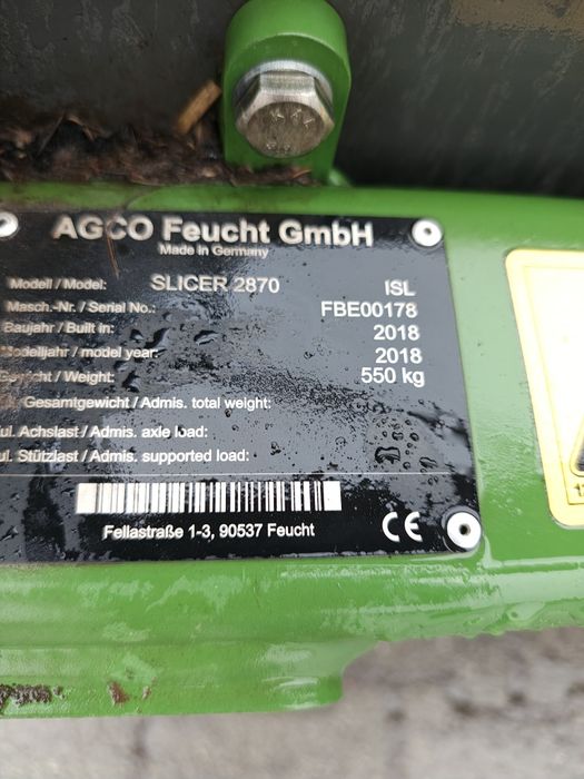 Kosiarka dyskowa Fendt Slicer 2870 Kuhn Pootinger