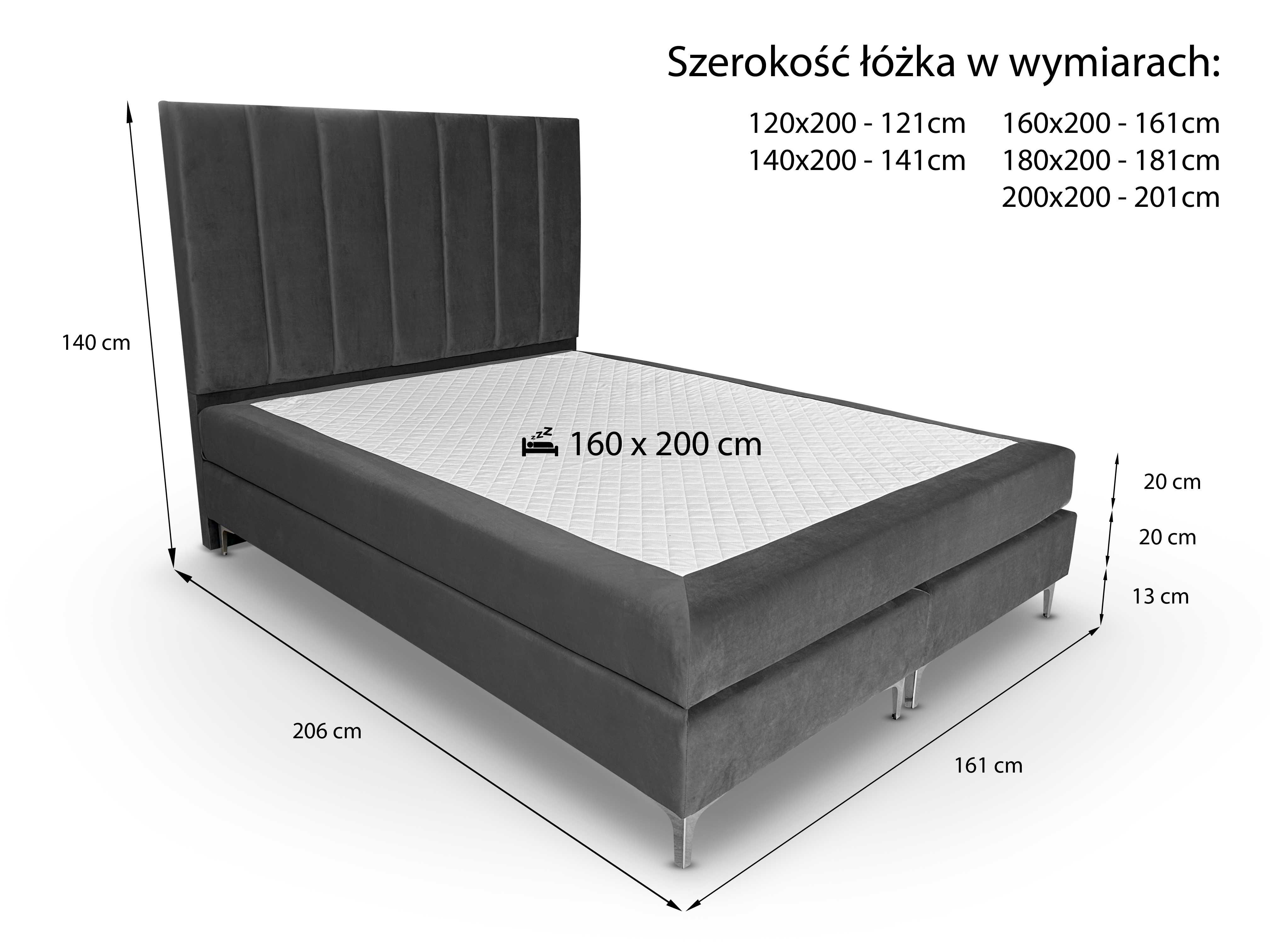Łóżko HAWANA Materac w zestawie H3/H4 ! / hotelowe / tapicerowane