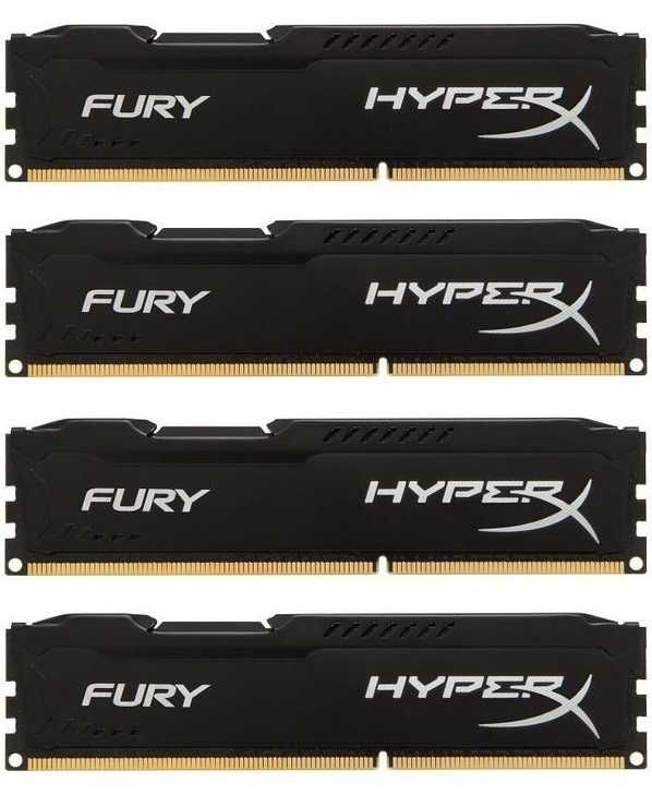 16 Gb 4x4 Kingston HyperX Fury Black DDR3 1600 KHX1600C10D3/4G