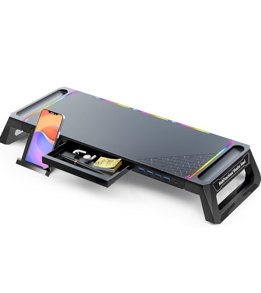 MOOJAY Składany Stojak Podstawka Pod Monitor Gamingowa USB 3.0 RGB Cza
