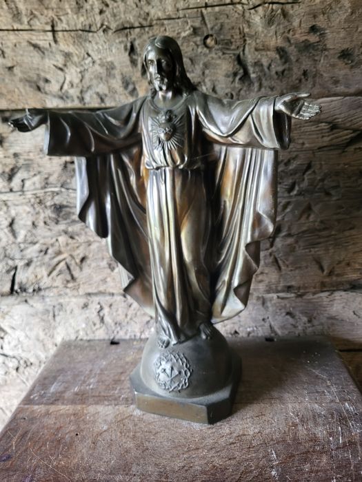 Francuska figurka Cynkal Pan Jezus Zbawiciel