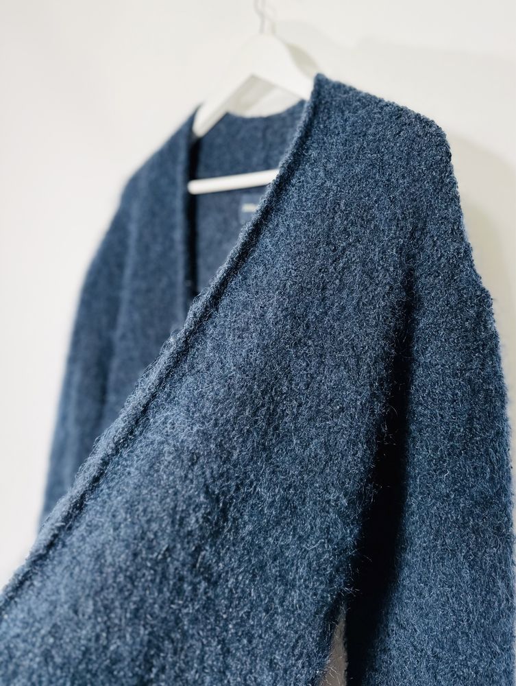 Kardigan, sweter Zadig & Voltaire moher,  wełna merino S granatowy