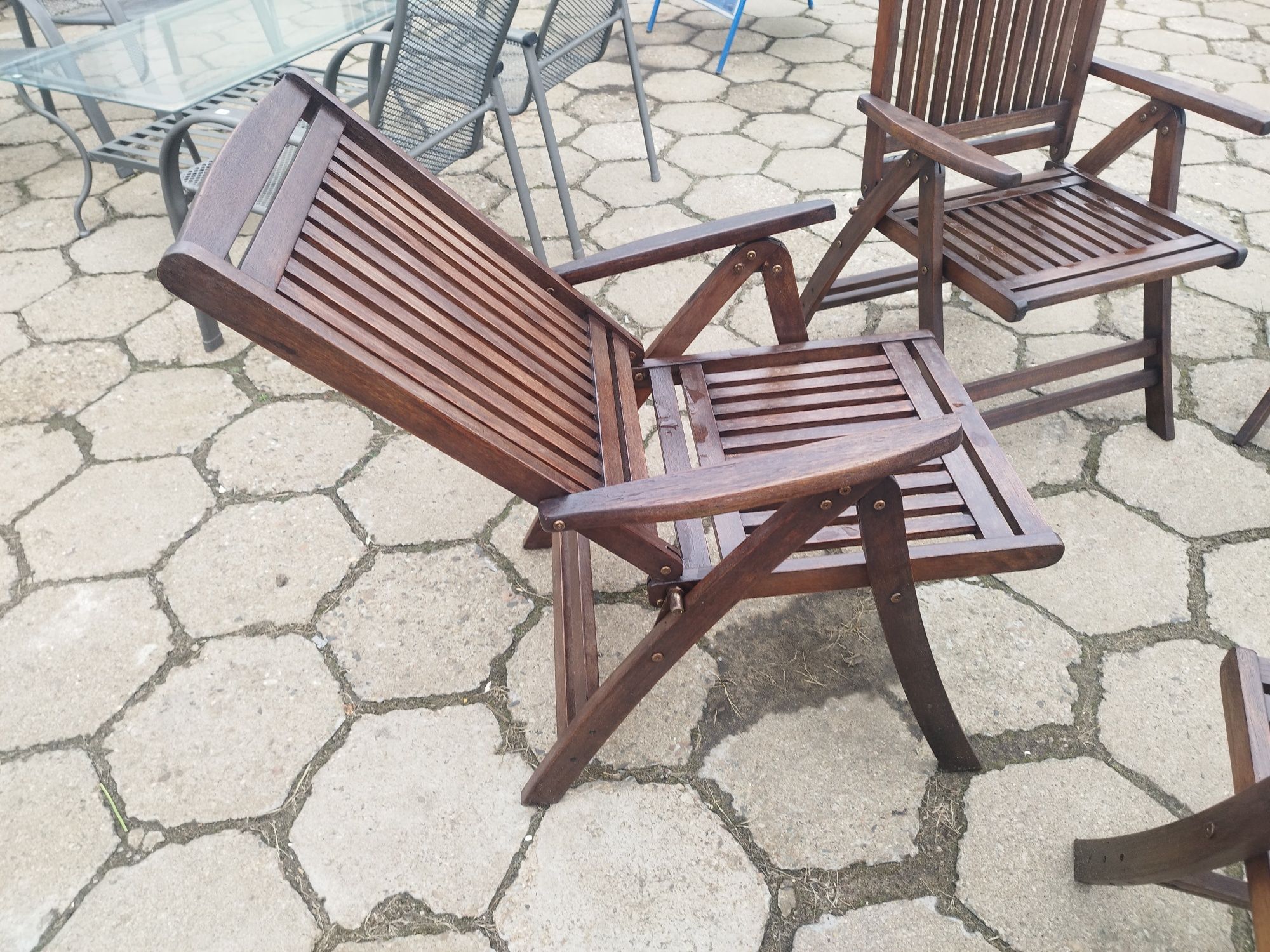 fotele ogrodowe Siena Garden drewno tekowe z regulacją