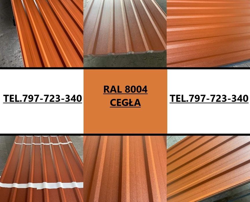 Blacha trapezowa T18 kolor CEGLASTY RAL 8004, dostawa na cały kraj!