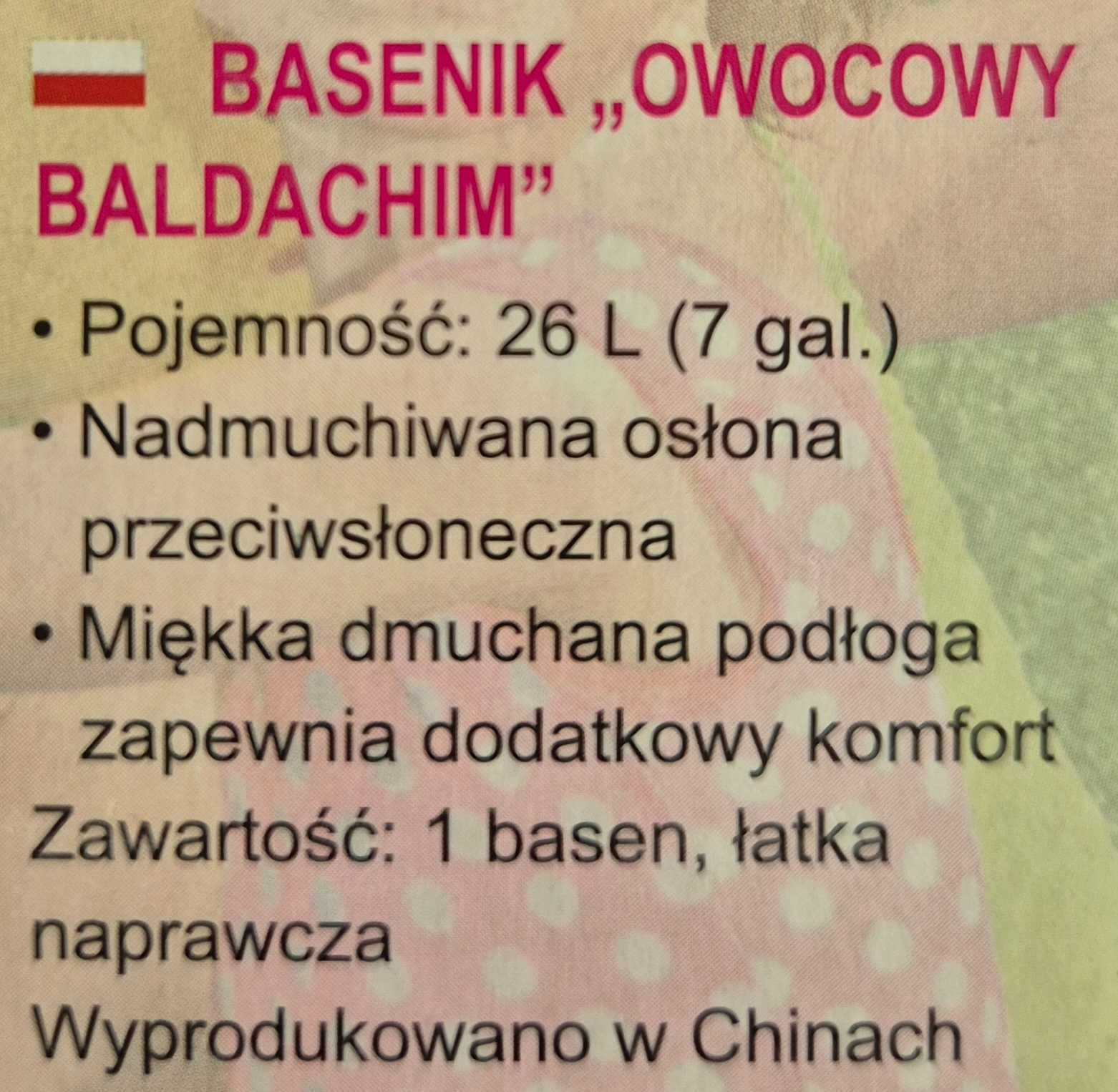 Basen Basenik Owocowy Baldachim Bestway