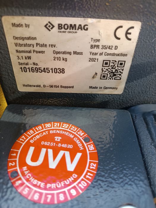 Ubijak 210 kg.  BOMAG BPR 35/42 D zagęszczarka  2021 rok
