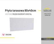 Biała płyta tarasowa 80x40cm - VESTONE MUSSO DIAMENTI CRISTAL