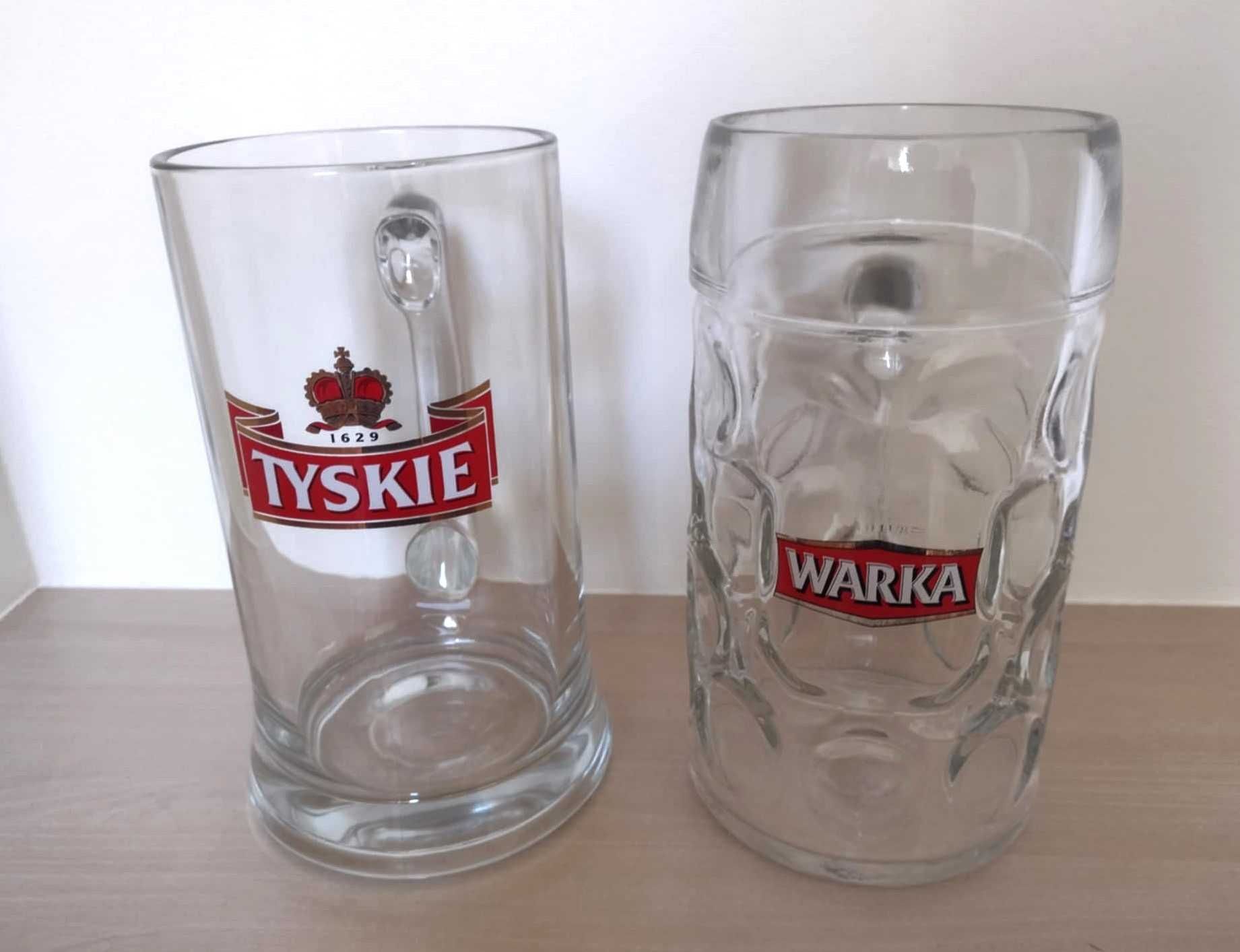 Tyskie Warka kufel kufle pokal do piwa 1 l nowe