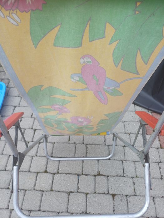 Leżak PRL aluminium, leżak PRL drewniany