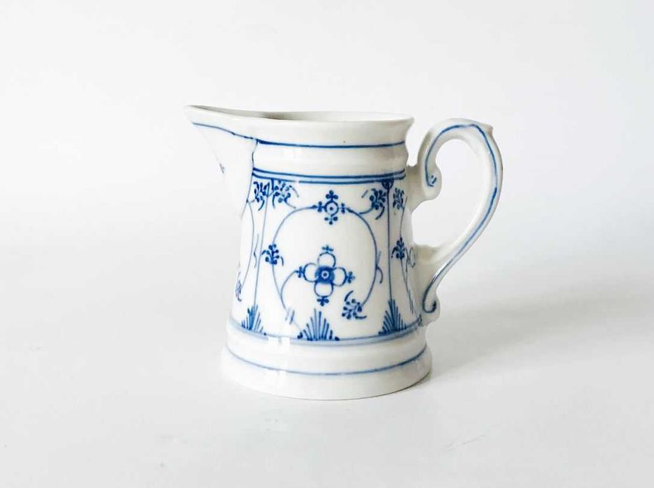 Mlecznik dzbanuszek Wzór Słomkowy Porcelana Kobalt elegancki