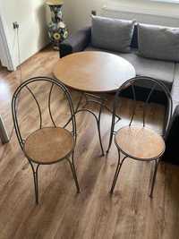 Okrągły stolik+2 krzesła