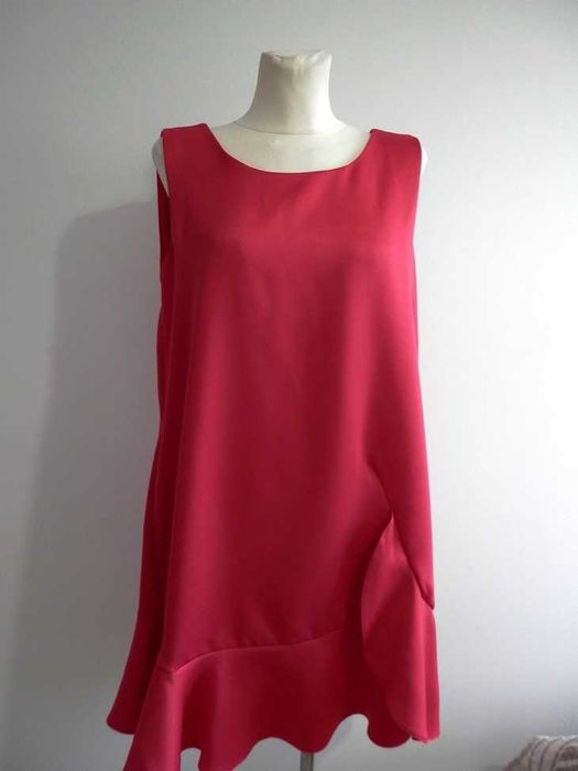 Sukienka Wizytowa Imprezowa Trapezowa Malinowa Reserved XL