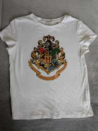 Biała koszulka z logo Hogwart Harry Potter r. 146/152 H&M