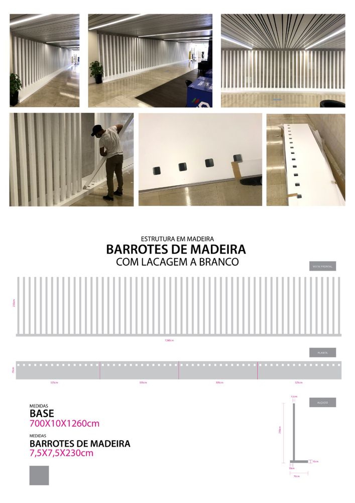 estrutura em madeira maciça lacada a branco