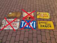 Stara tablica BHP PRL 3 szt.