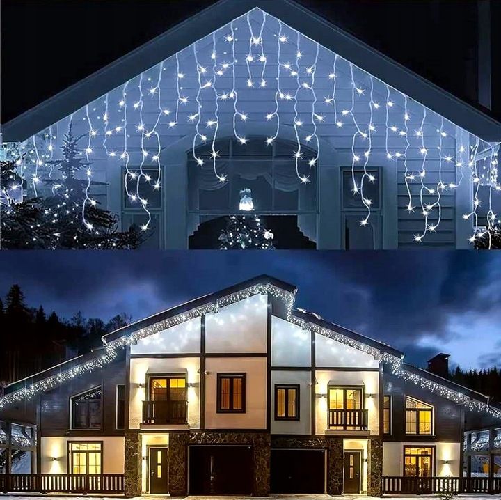 Sople Flash 200 Led Zewnętrzne Białe Zimne Choinkowe Lampki