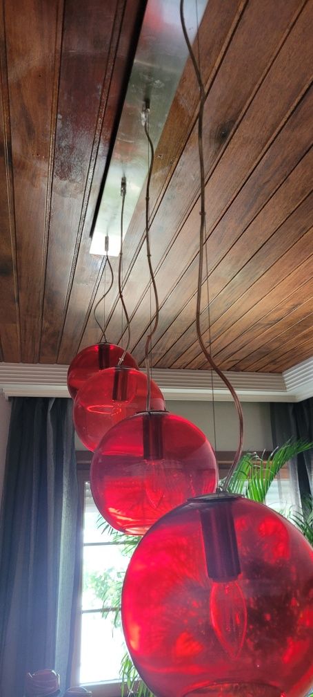 Candeeiros suspensão inox e vidro