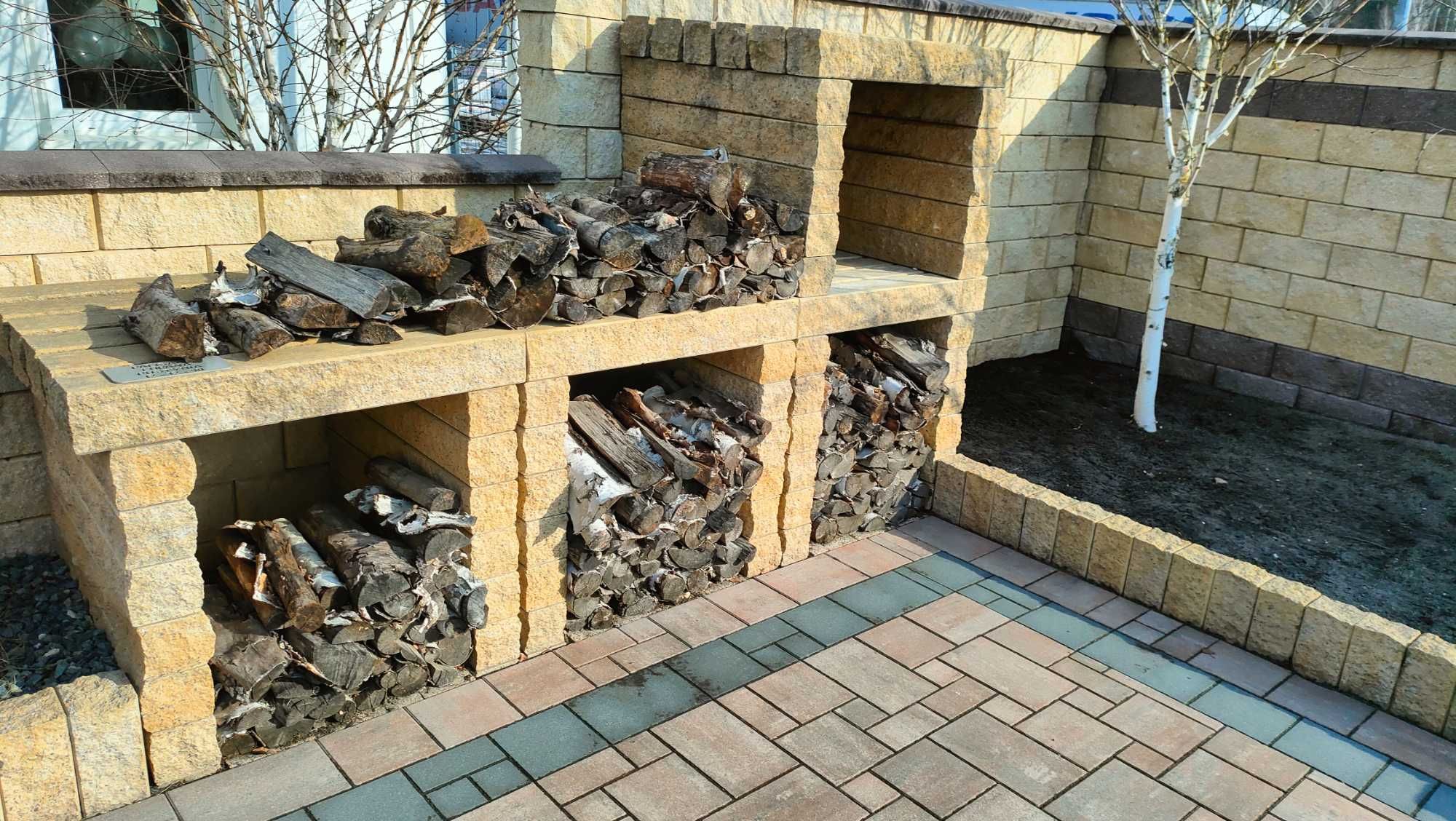 Blat stół grill kuchnia taras palisada kostka brukowa ogrodzenie mur
