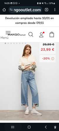 Укорочені джинси Манго, ХС-С розмір або 34