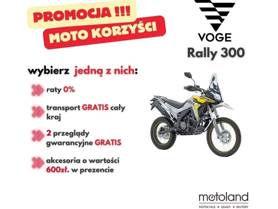 VOGE 300GY RALLY Raty / Transport / FV 23%, 29 KM, 158 kg, 21/18"- KAT. A2 super cena!
