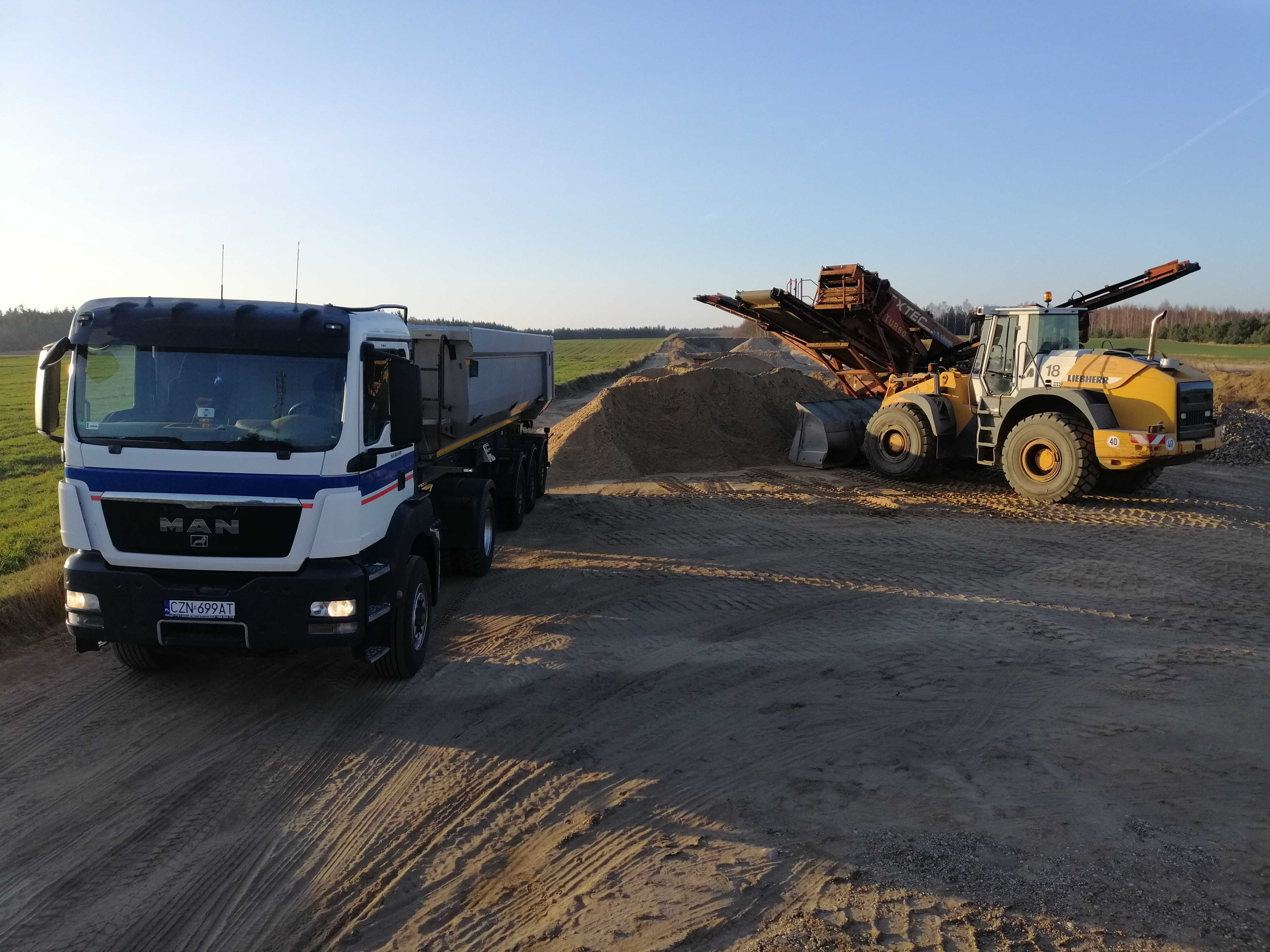 Żwirownia Annowo żwir piasek ziemia humus kamień gruz transport