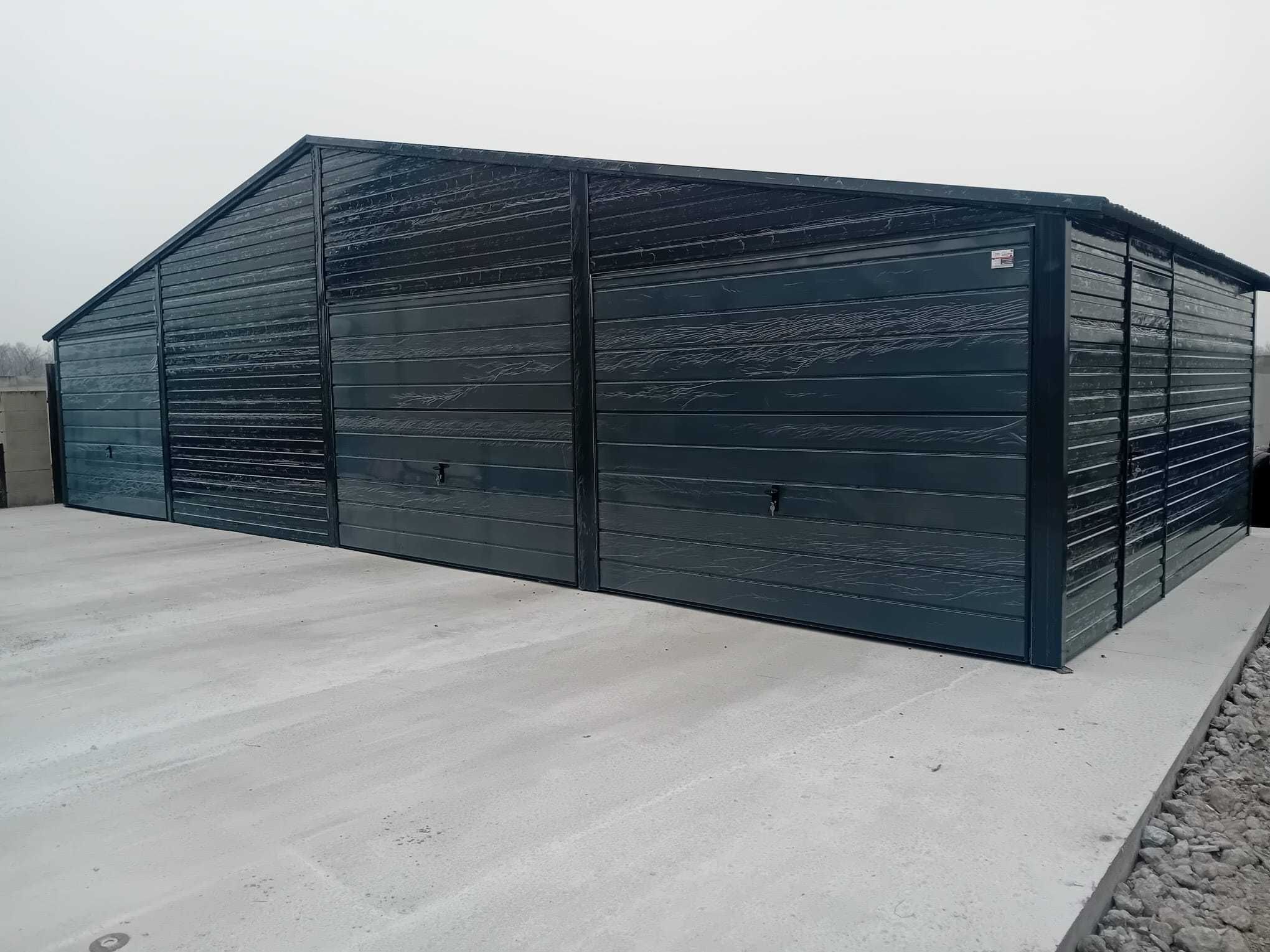 Garaż blaszak 6x5 dwuspad automat Wiata blaszana Producent Garaże 7x5