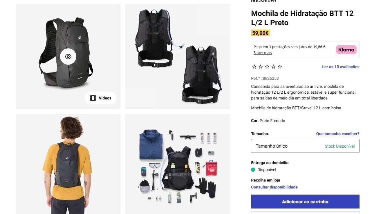 Mochila de hidratação bicicleta