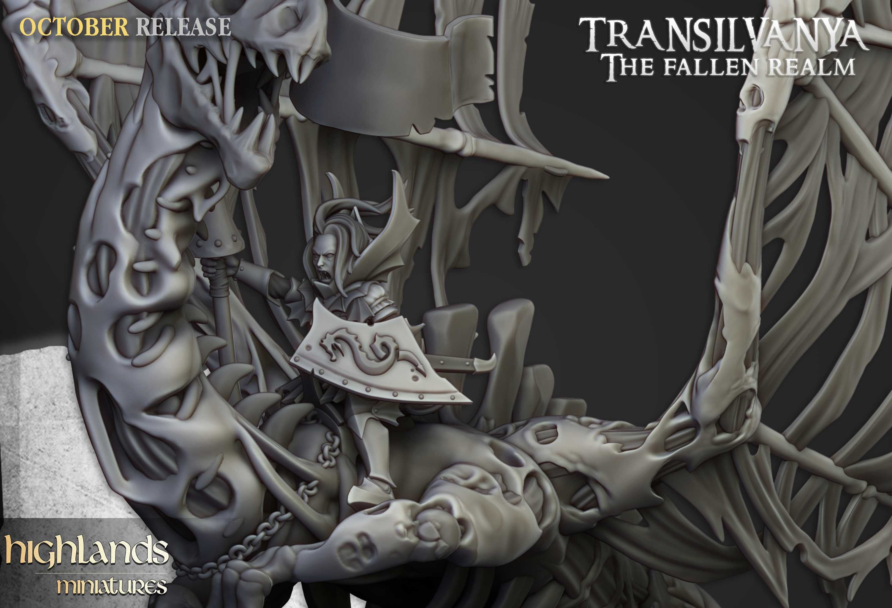Vampire Lady on Zombie Dragon - ToW AoS WFB - Highlands x1