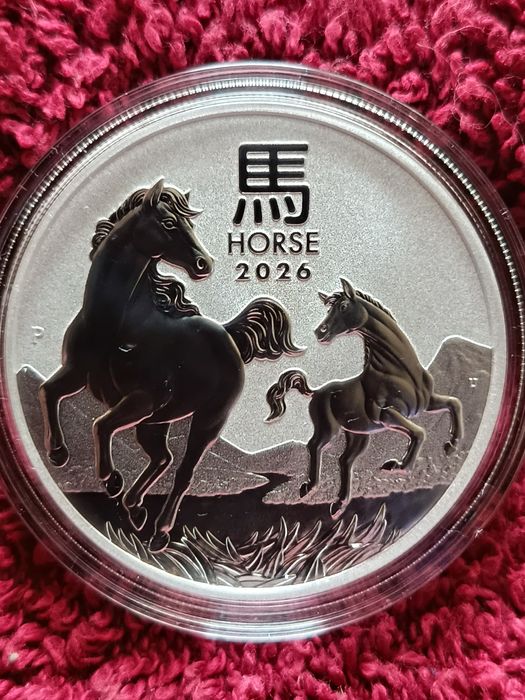 Срібна монета лунар3 рік коня 2026