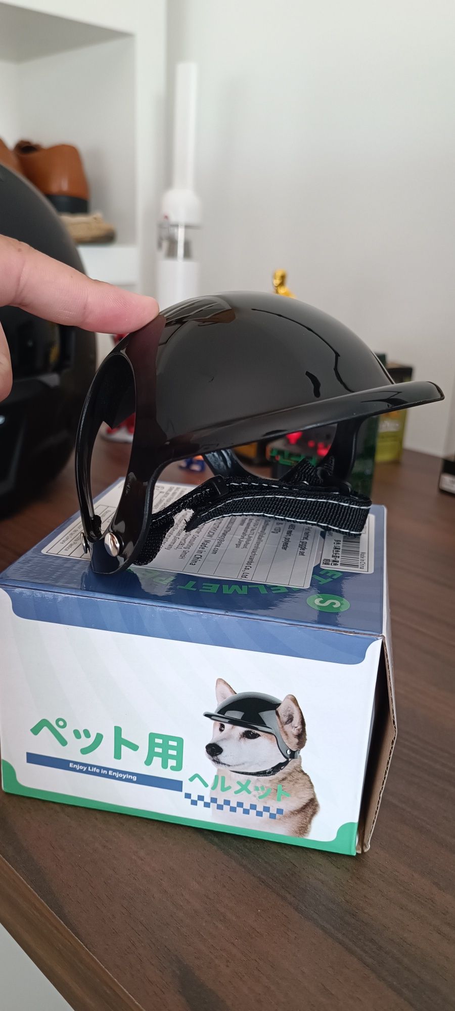 Capacete de mota para cão pequeno
