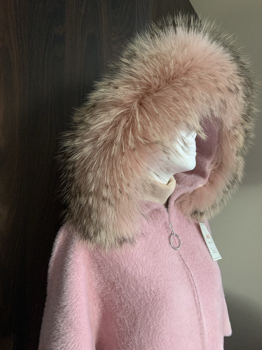 Płaszcz alpaka z jenotem naturalnym