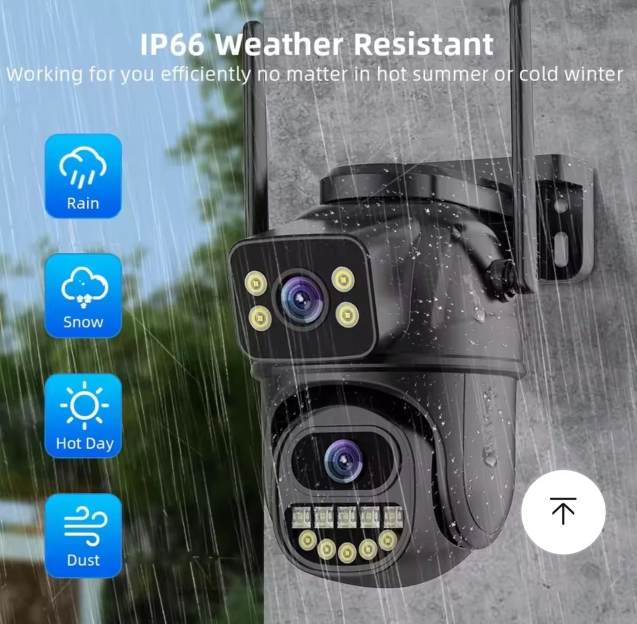 PODWÓJNA KAMERA OBROTOWA Zewnętrzna WiFi 8Mp Funkcja Śledzenia 270°