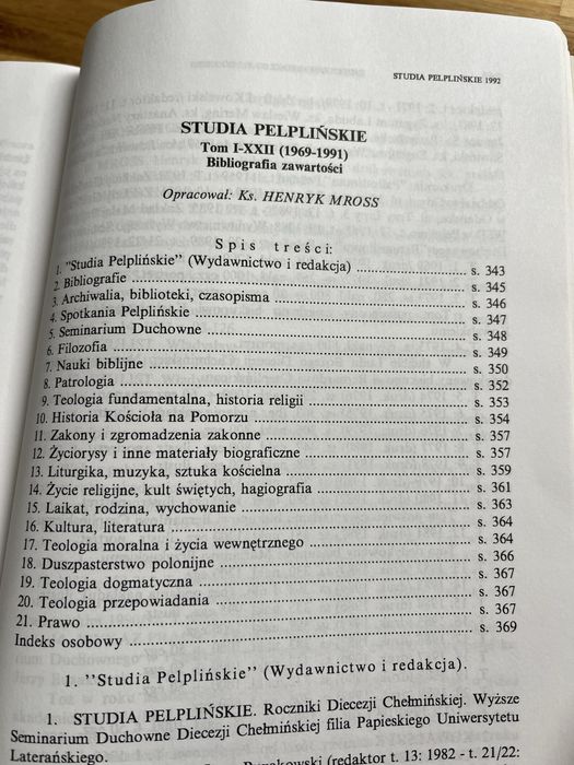 Studia Pelplińskie Tom XXIII