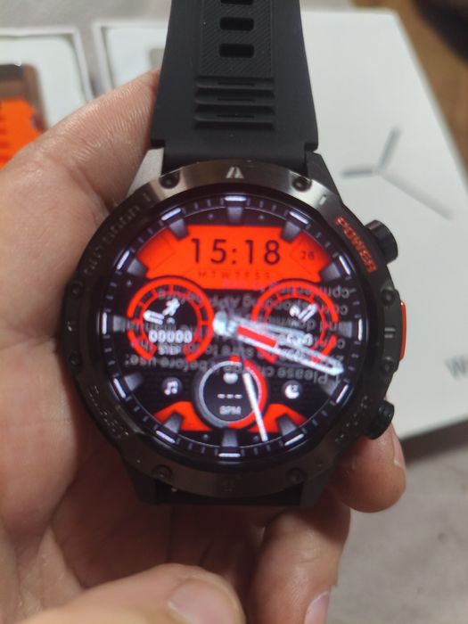 Тактические смарт часы GPS, Amoled,фонарик,530mAh