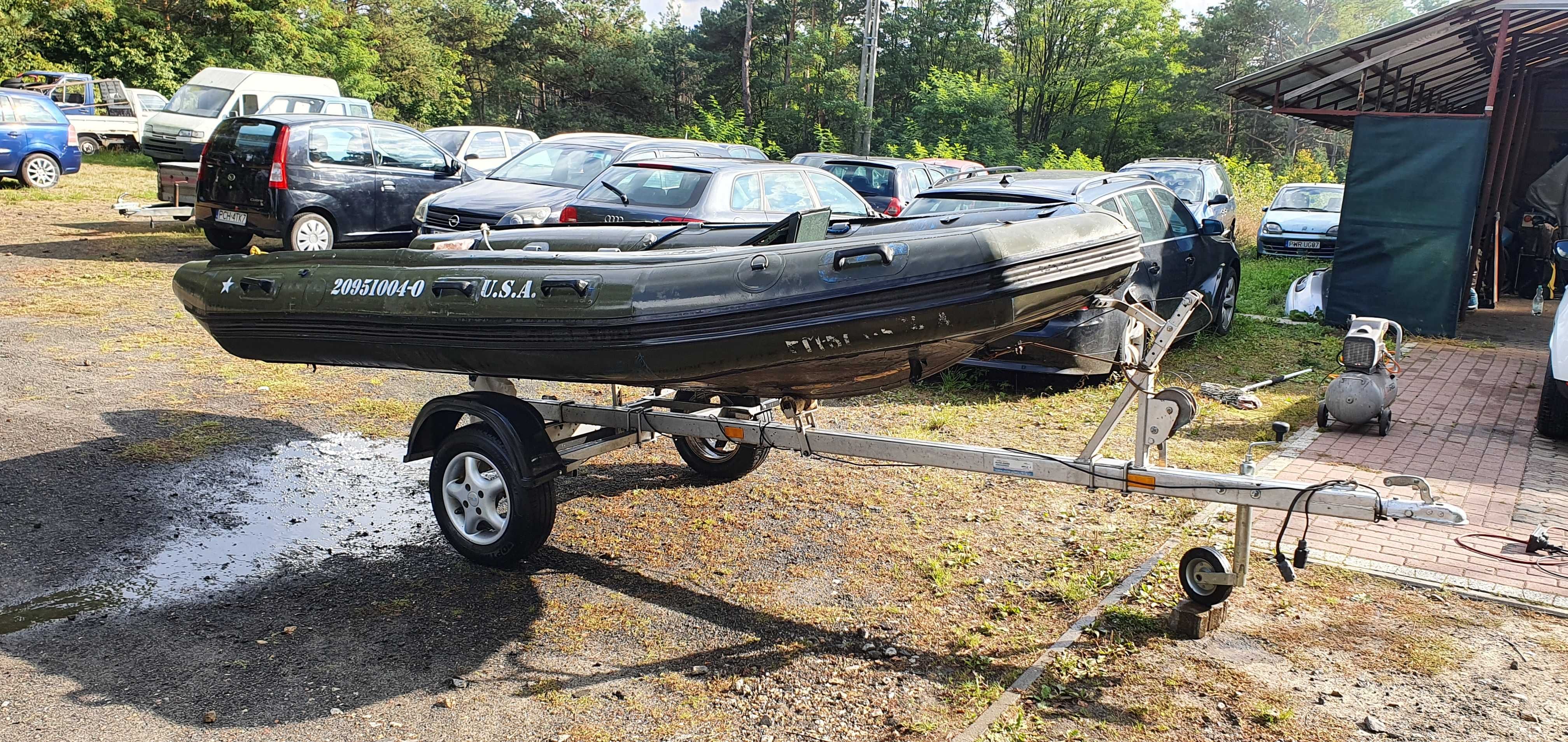 Ponton USA Militarny ZEPHYR z przyczepka 4.5 m Dł.