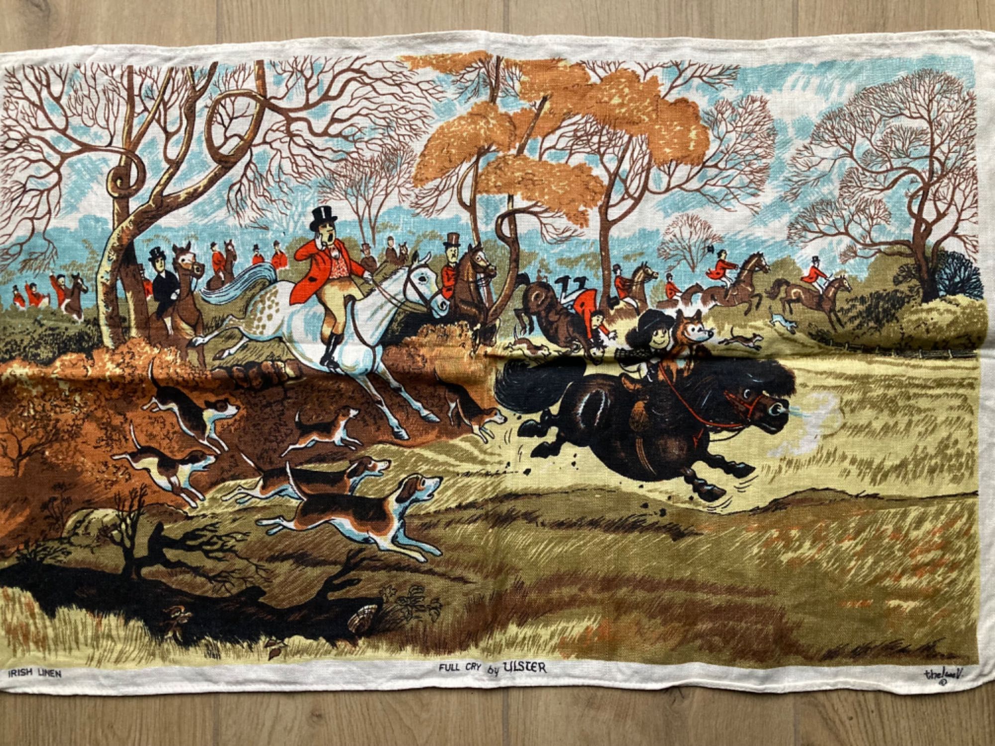 Przepiękna lniana makatka  Ręcznik ULSTER/Norman Thelwell HORSE 72x45