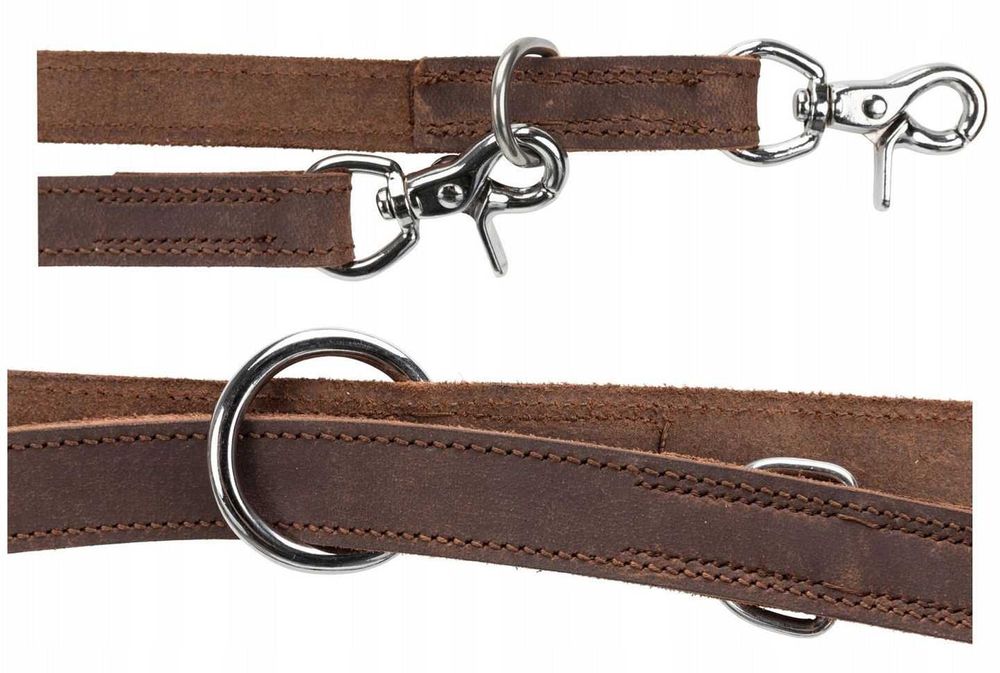 Smycz Skórzana Składana Przepinana Szyta Dla Psa 2cm/2m TRIXIE