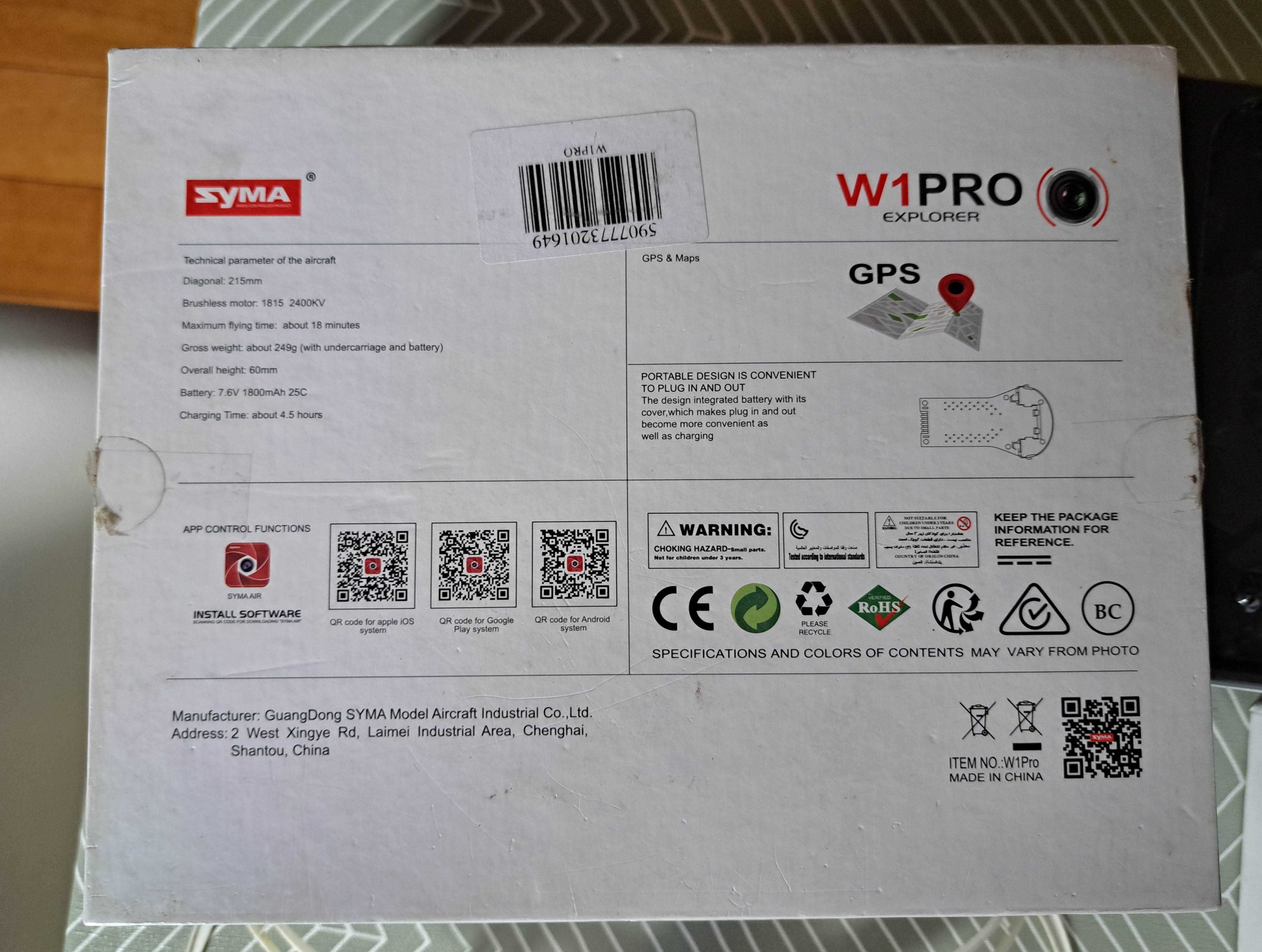 Dron Syma W1 PRO EXPLORER z kamerą 4K, 3 komplety śmigieł, dodatki