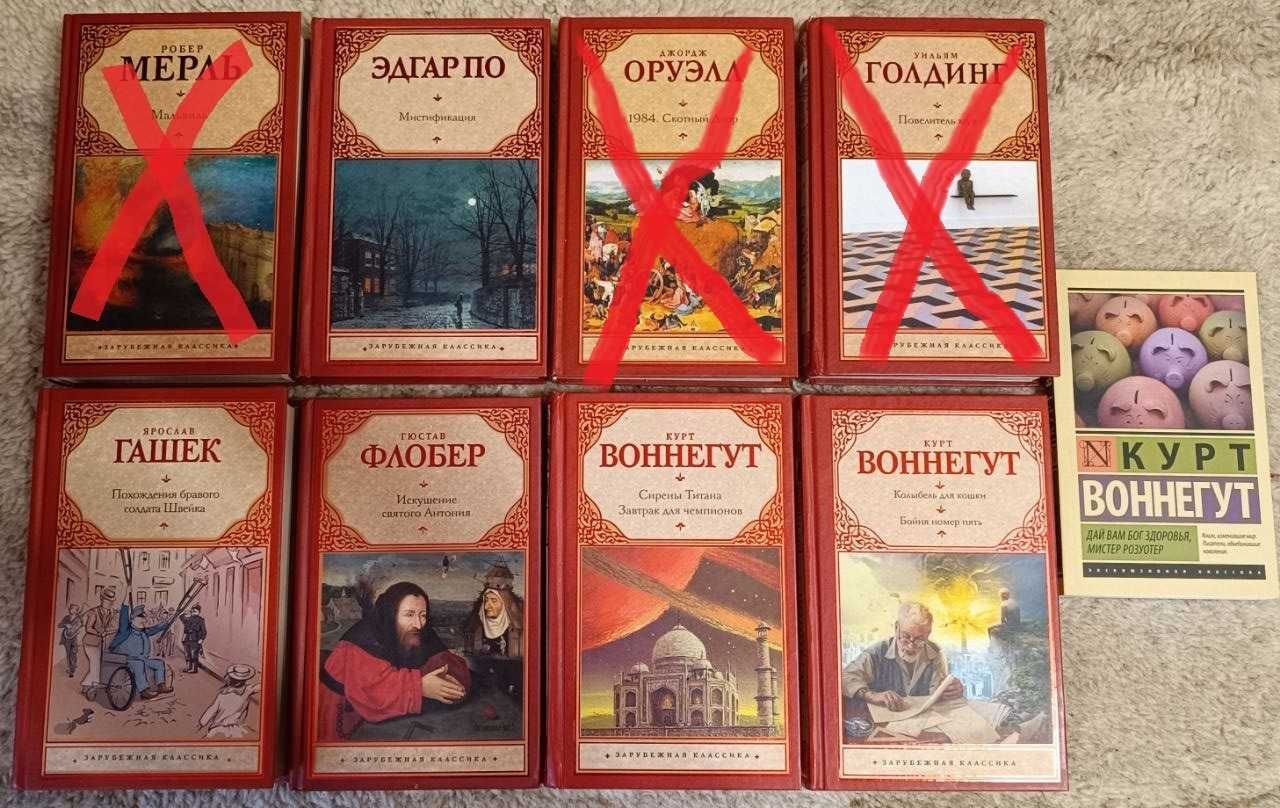 Воннегут, Оруэлл, По, Гашек,Флобер зарубежная классика